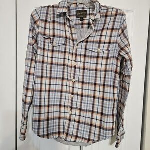 Lucky Brand womens plaid button down, long sleeve shirt size small petite